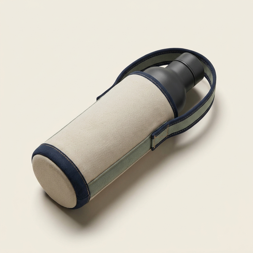 Padded bottle carry sleeve.