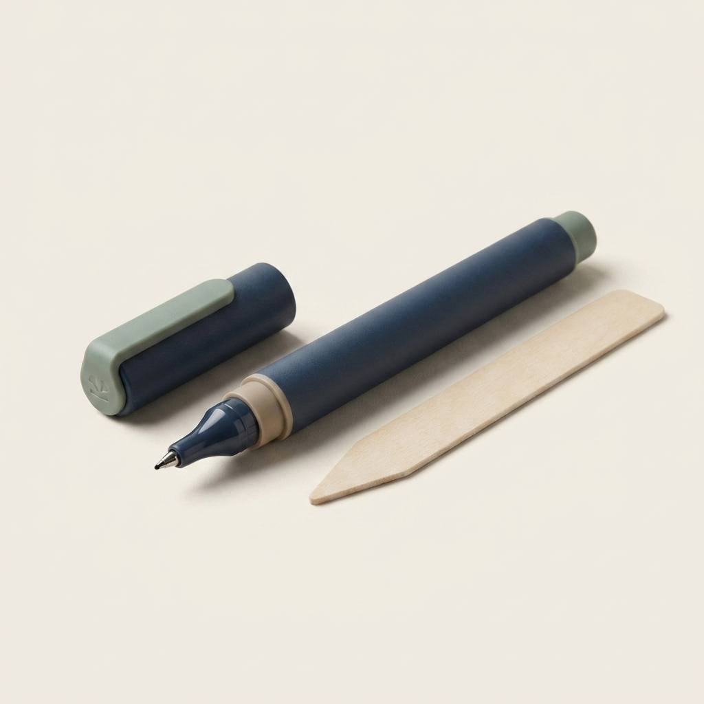 Compact fine-tip garden marker.