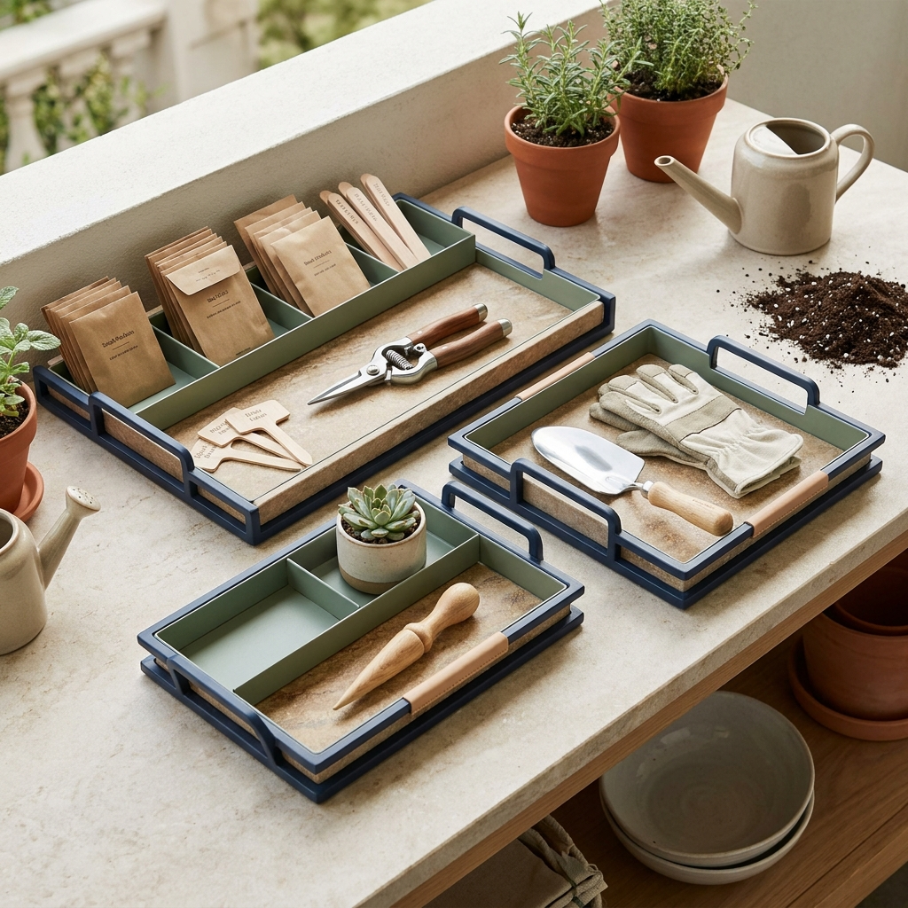 The Garden System organized inside a garden tote.