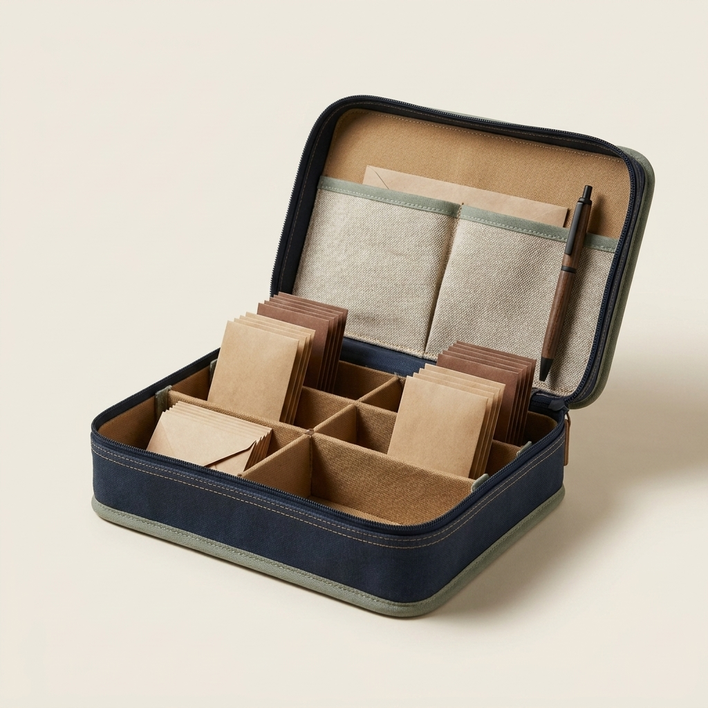 Compact seed organizer.