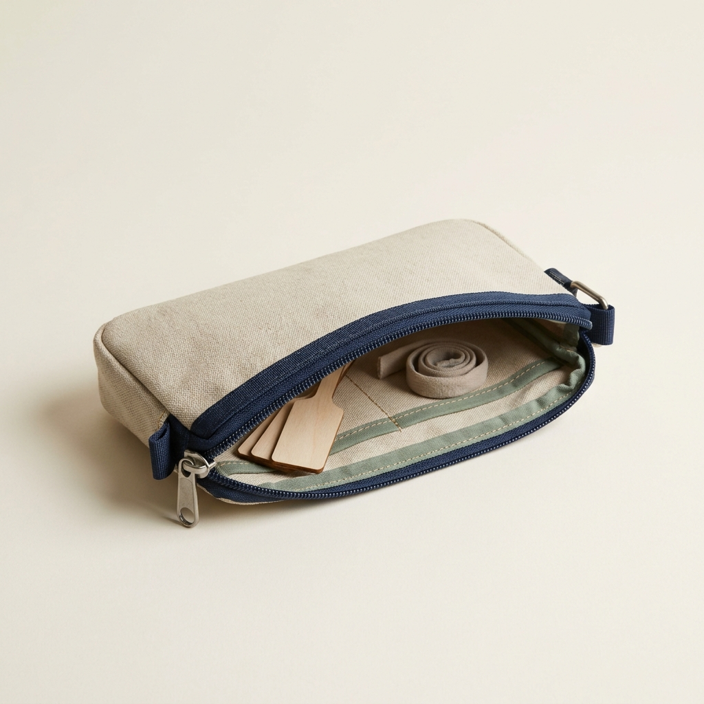 Slim zip utility pouch.